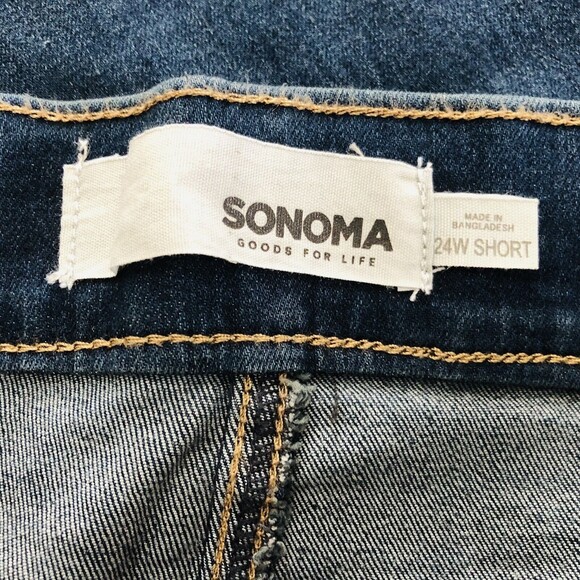 SONOMA WOMENS JEGGING 24W SHORT DEMIN ELASTIC WAIST PULL ON HIGH RISE POCKETS - Picture 12 of 12